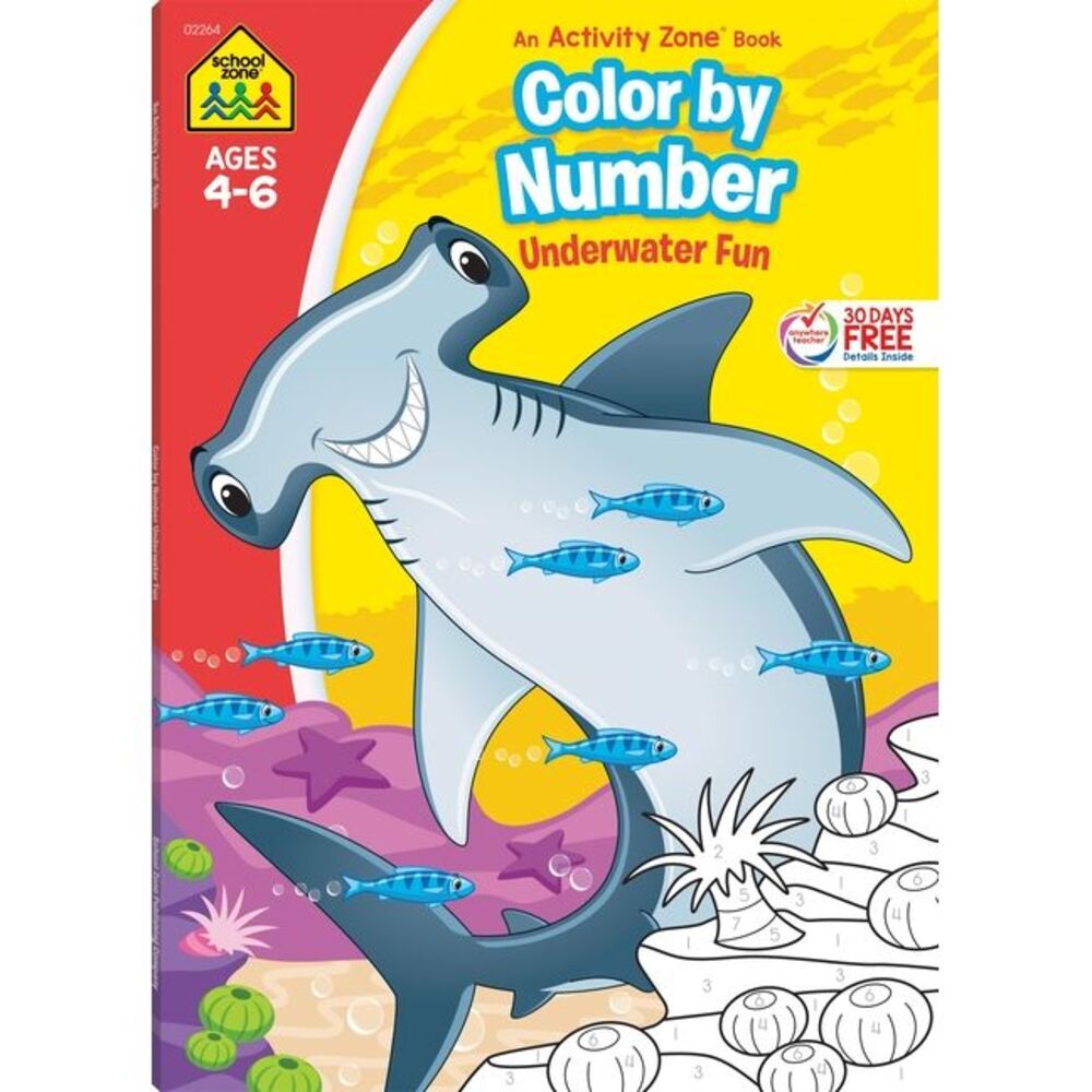 School Zone Color by Number Underwater Fun Workbook -- School Zone